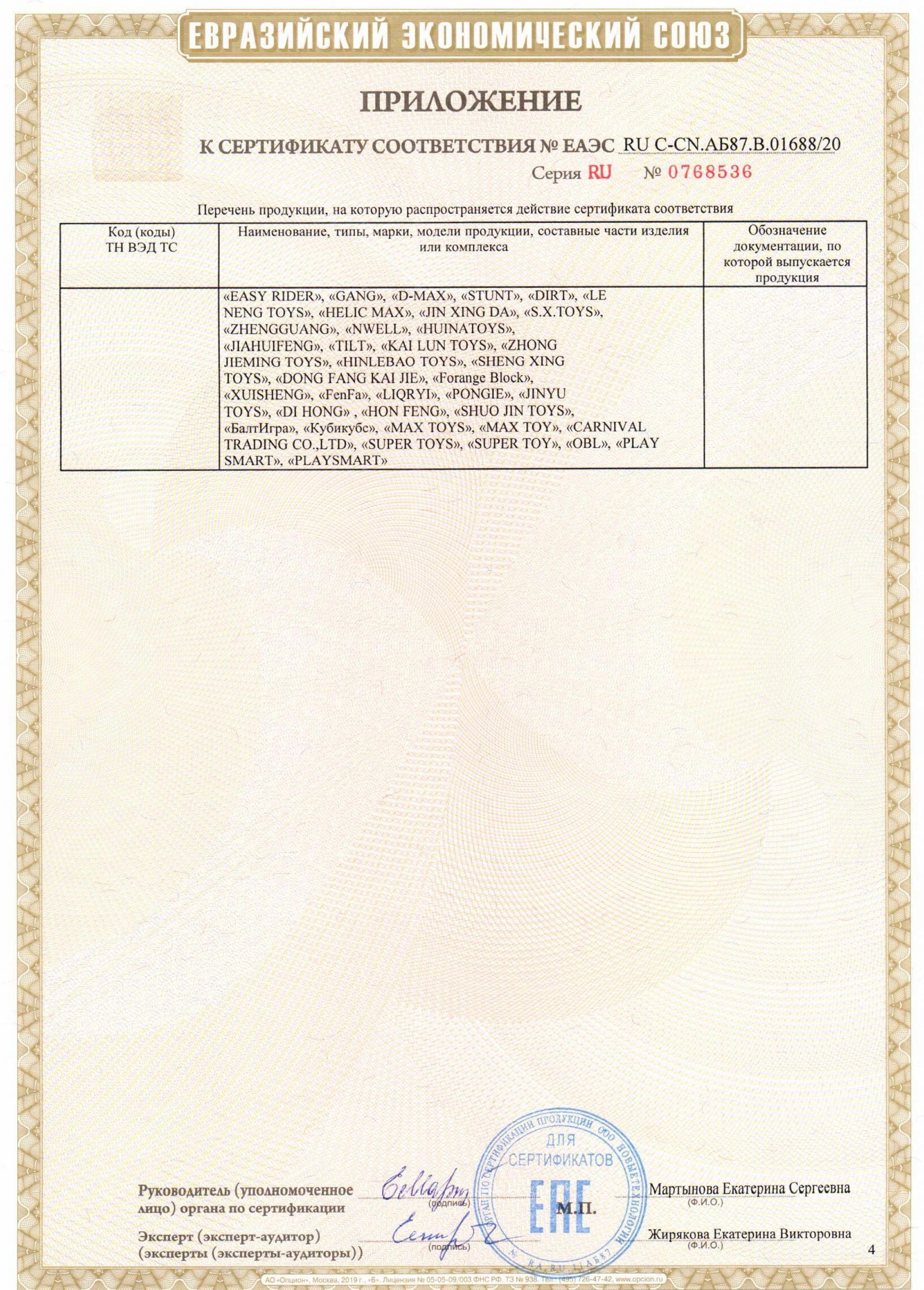 Сертификат на товар Погремушка Маракасик 24см 929-41 Погремушка Маракасик 24см 929-41 сертификат